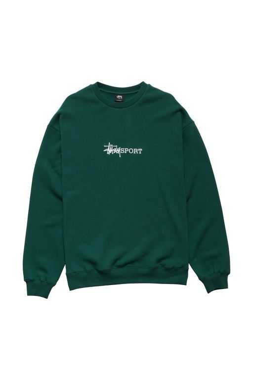 Stussy Mens Sport 50/50 Crew Sweaters Green - VAEKP7430